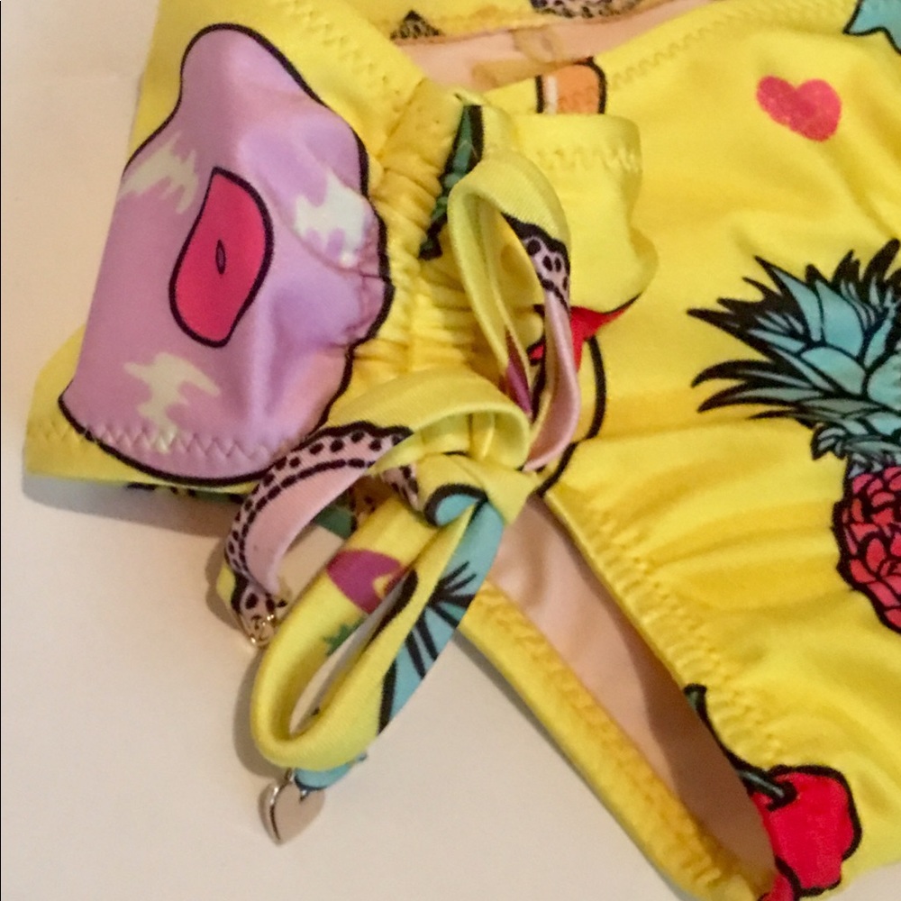 WILDFOX Bikini Bottom Ruched Emoji Print NWT - Picture 3 of 7